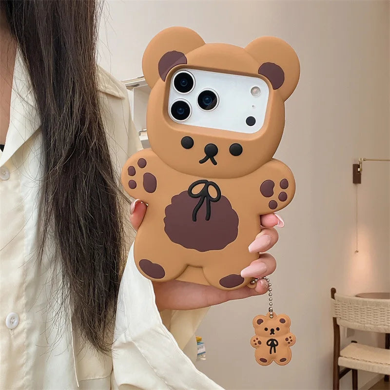 3D Cartoon Bear Silicone iPhone Case – Shockproof Cover – photo 4