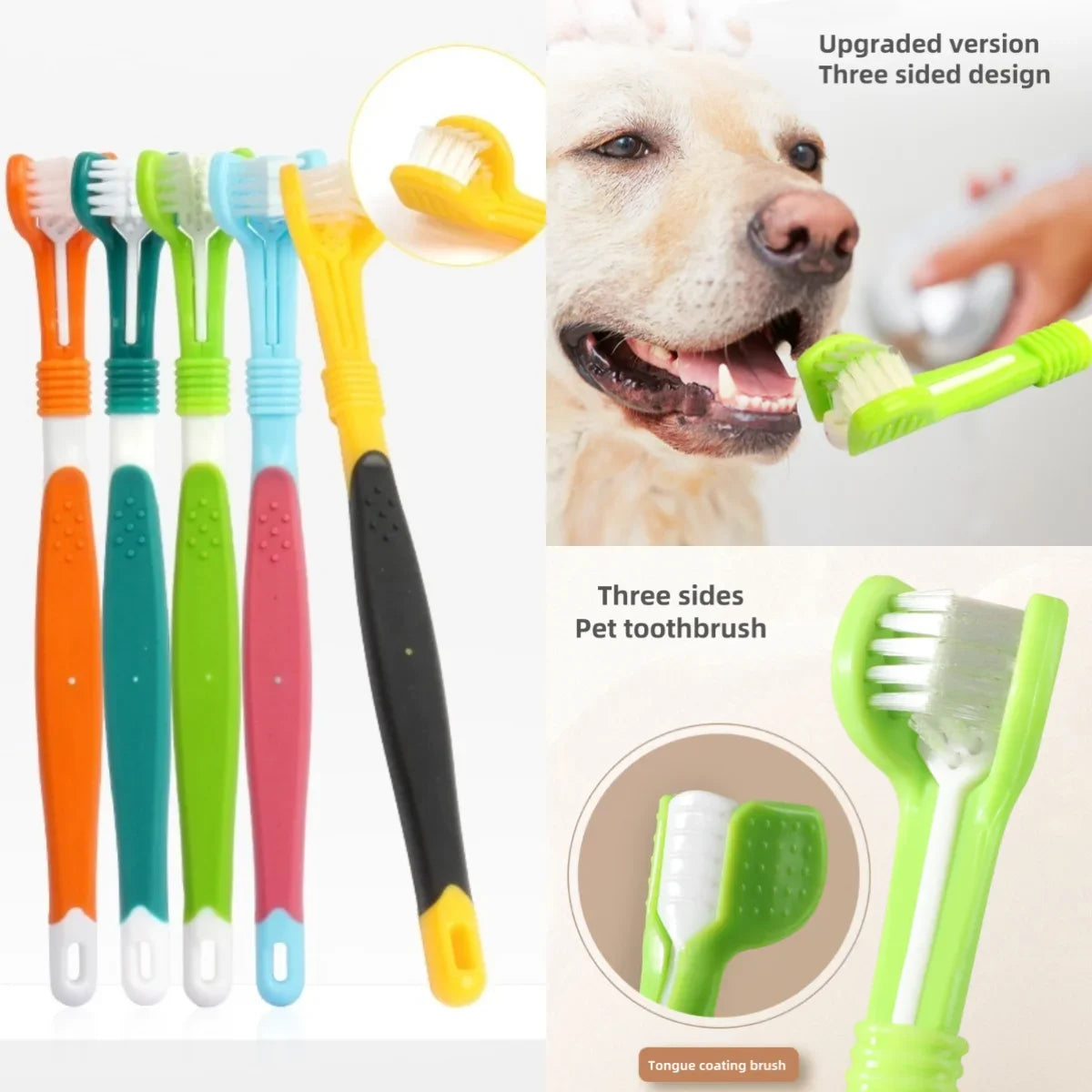 3-Sided Pet Toothbrush for Dogs & Cats – Tartar Remover – photo 8