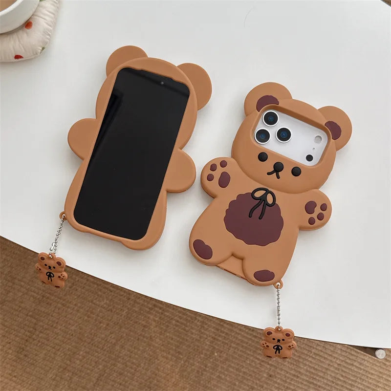 3D Cartoon Bear Silicone iPhone Case – Shockproof Cover – photo 6