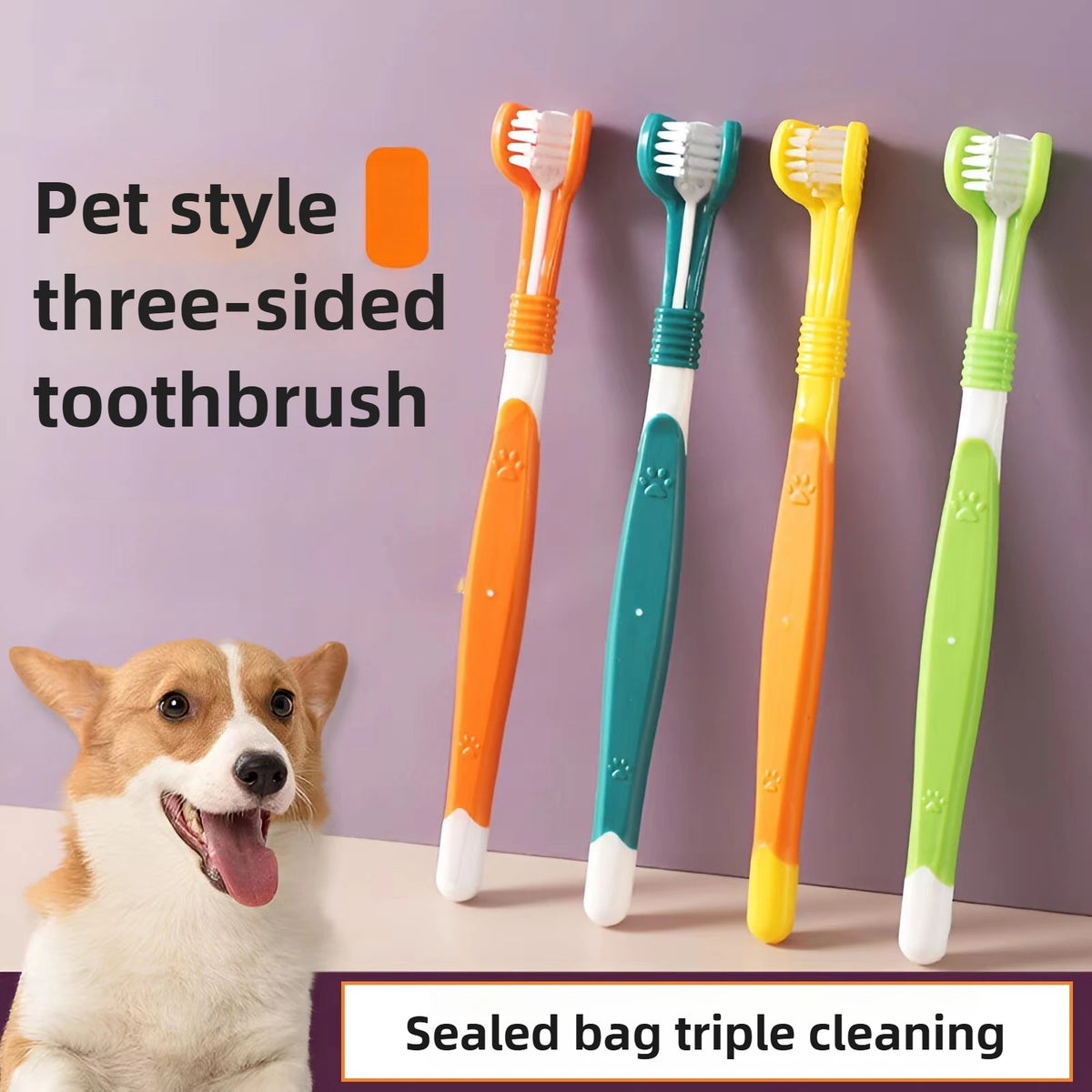 3-Sided Pet Toothbrush for Dogs & Cats – Tartar Remover – photo 10