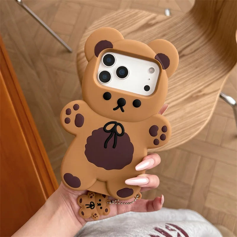 3D Cartoon Bear Silicone iPhone Case – Shockproof Cover – photo 5