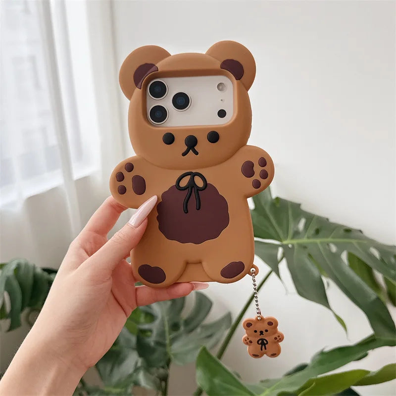 3D Cartoon Bear Silicone iPhone Case – Shockproof Cover – photo 3