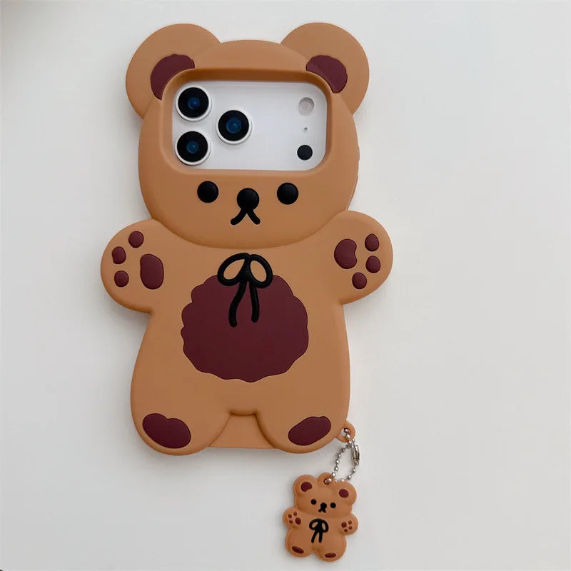 3D Cartoon Bear Silicone iPhone Case – Shockproof Cover – photo 2