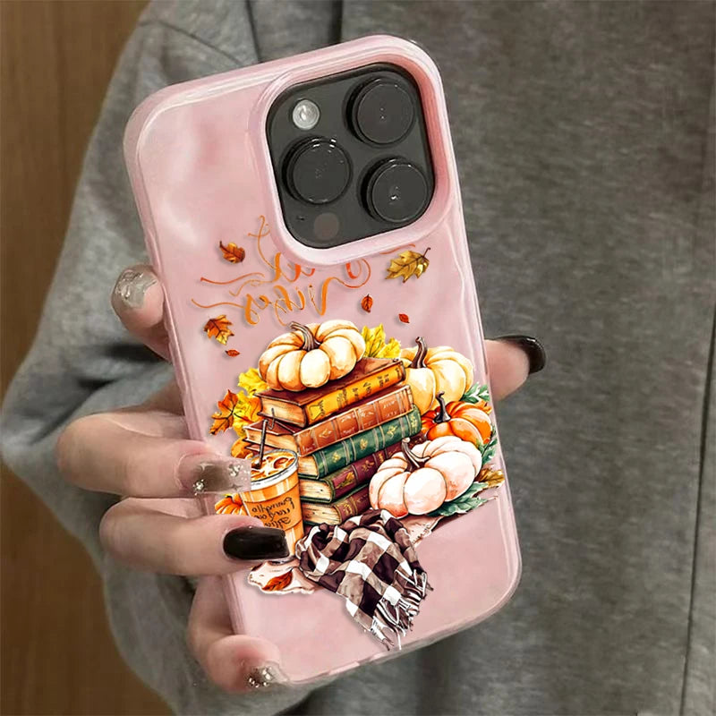 Autumn Pumpkin Coffee iPhone Case – Soft TPU Cover